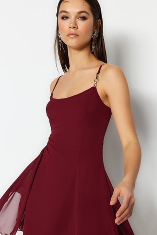 Vestido estilo patinadora - Bordô