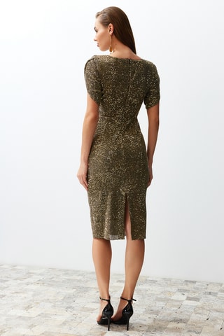 Vestido justo - Dourado