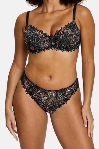 Cueca Arum Mosaic - Preto e rosa