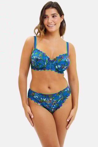 Cueca Arum Mosaic - Azul-claro e vermelho