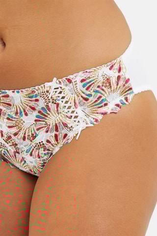 Cueca Arum Mosaic - Branco e vermelho