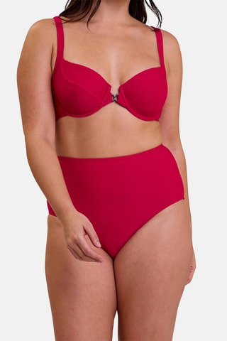 Parte de baixo de biquíni cintura subida Glamourous Textured - Bordô