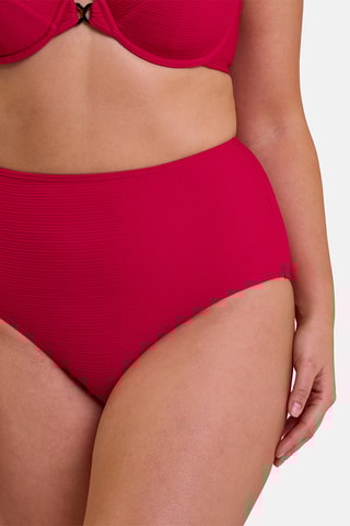 Parte de baixo de biquíni cintura subida Glamourous Textured - Bordô