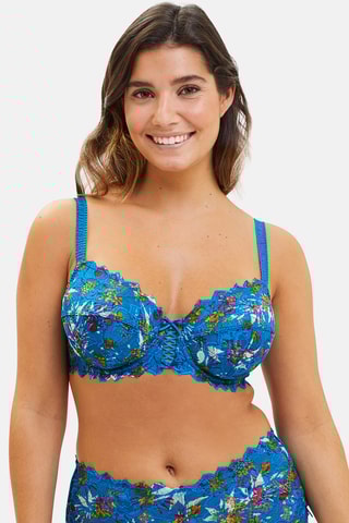 Soutien Arum Mosaic - Azul-claro e mostarda