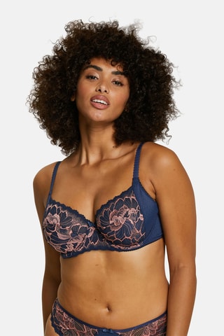 Soutien Capucine - Azul-marinho e rosa