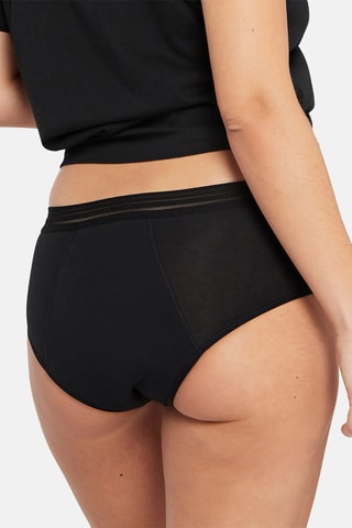 Shorties menstruais em algodão biológico Elena - Fluxo abondante - Preto
