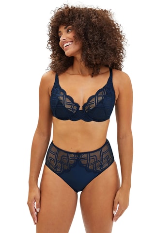 Tanga cintura subida Elise - Azul-marinho