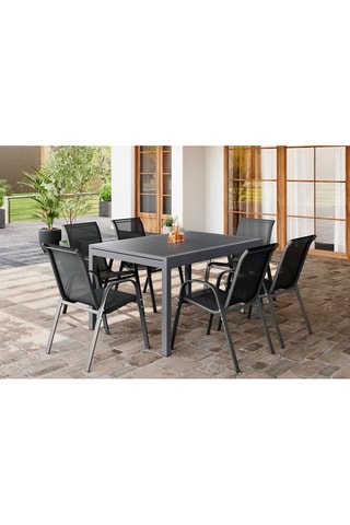 Conjunto de refeição extensível 12 lugares em polywood cinzento