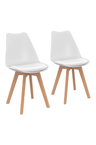Cadeiras Nordia branco com almofada - conjunto de 2