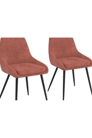 Cadeiras Olivia em veludo terracota e pés de metal pretos - conjunto de 2