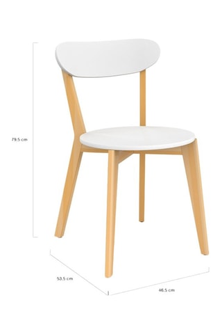 4 cadeiras Frida - Branco e natural