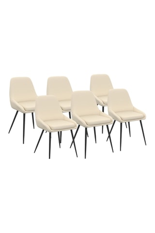 6 cadeiras Ornella - Bege e preto