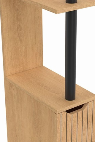 Coluna casa de banho com 2 portas Faustine - Imitação de madeira