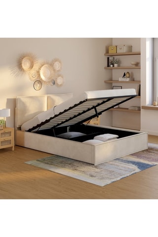 Cama com arrumação com sommier Lilou - Área de deitar 140 x 190 cm