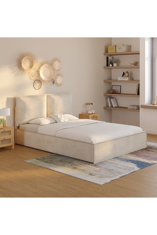 Cama com arrumação com sommier Lilou - Área de deitar 140 x 190 cm