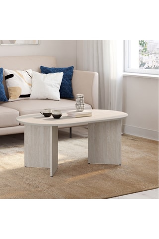 Mesa de centro Gabin efeito travertino L110cm