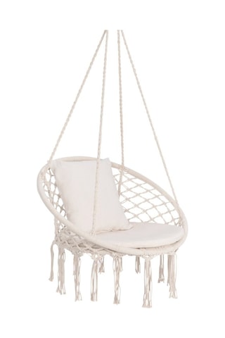 Cadeira de rede macramé com almofada