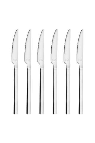 6 couteaux à steak en acier inoxydable Ambre