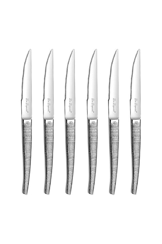 Bloc en bois avec 6 couteaux à steak en acier inoxydable