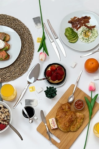 6 cuillères à glace et mazagran en acier inoxydable Jet Miroir