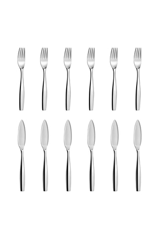 Couverts à poisson Wallis en acier inoxyables - 12 pièces