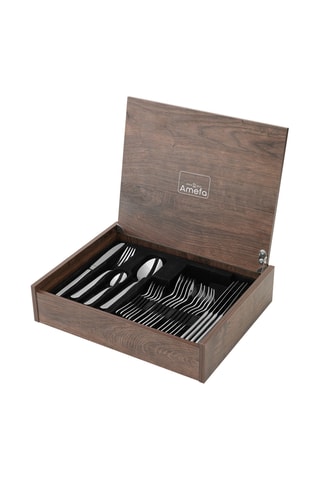 Coffre de rangement en bois pour ustensiles - 40,5 x 30,3 x 8 cm