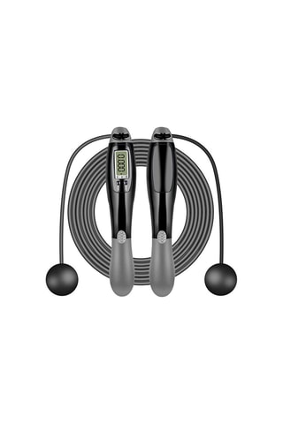 Corde à sauter numérique de fitness pour adulte - Gris et noir