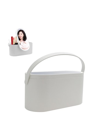 Miroir lumineux à LED et boîte de rangement - Blanc