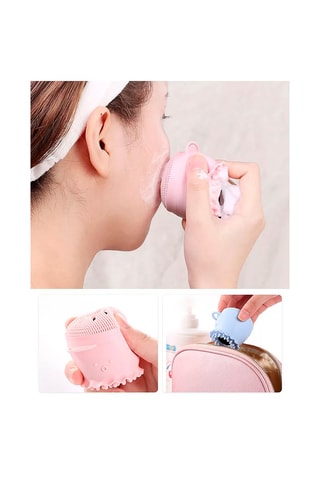 Brosse visage manuelle 2-en-1 - Rose clair