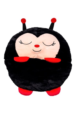 Sac de couchage transformable en oreiller coccinelle - Noir et rouge - 128 x 45 cm