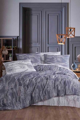 Conjunto de edredão - Cinzento e branco