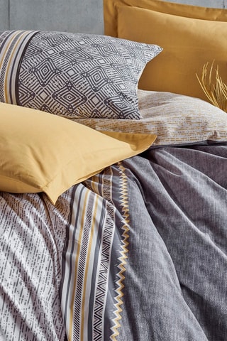 Conjunto de edredão em algodão 57 fios/cm² Nedra - 
Cinzento e bege