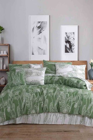 Conjunto de edredão - Branco e verde