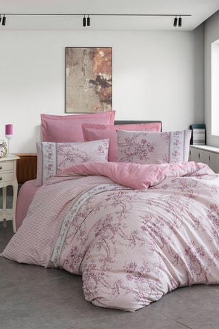Conjunto de edredão em algodão 48 fios/cm² - Rosa