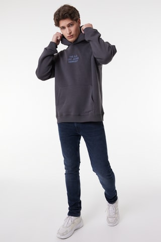 Sweat relaxed com capuz - Preto