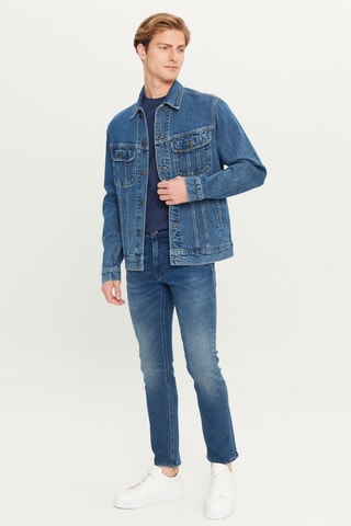 Casaco regular de ganga - Azul