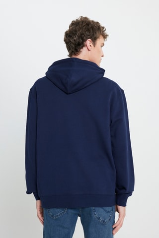 Sweat regular com capuz - Azul-marinho