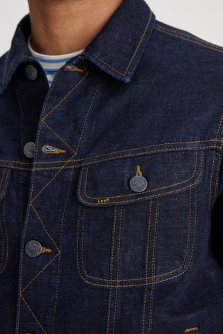 Casaco regular de ganga - Azul-escuro