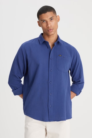 Camisa relaxed - Azul