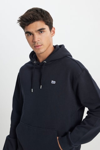 Sweat regular com capuz - Azul-marinho