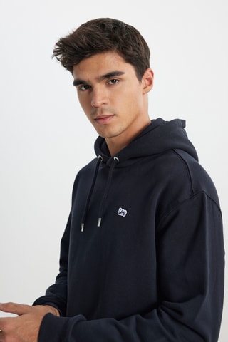 Sweat regular com capuz - Azul-marinho