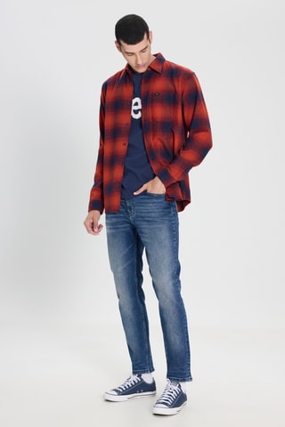 Sobrecamisa regular - Vermelho