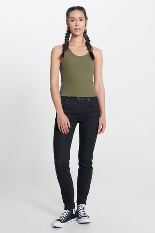 Calças de ganga skinny cintura subida L626 Scarlett High - Preto