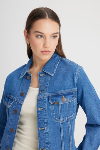 Casaco regular de ganga - Azul