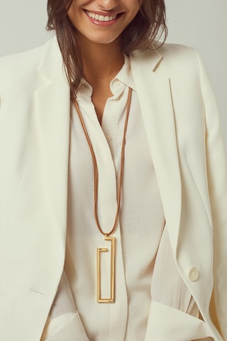 Colar Laurel - Banhado a ouro amarelo e couro