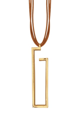 Colar Laurel - Banhado a ouro amarelo e couro