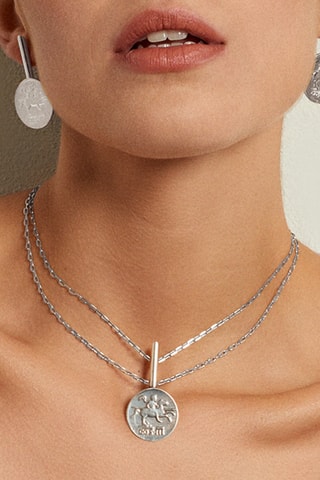 Colar banhado a prata Magnolia