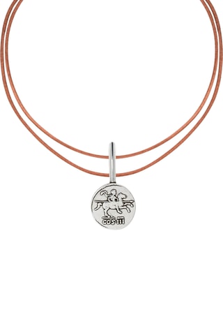 Colar Magnolia - Couro e banhado a prata