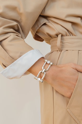 Pulseira rígida Eucalyptus - Banhado a prata