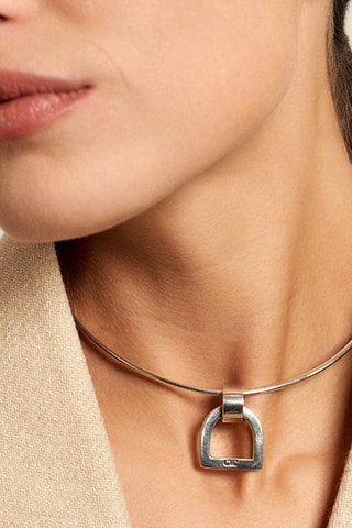 Colar banhado a prata Magnolia